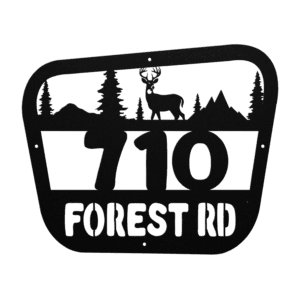 National park metal address sign