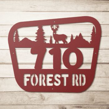 Park Sign Deer Address Wall Sign - Image 3