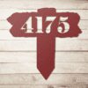Metal Address Sign For Yard-Rustic Wood Look With Stake - Image 3