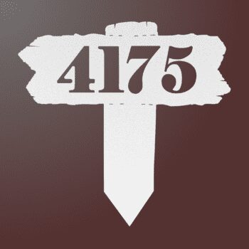 Metal Address Sign For Yard-Rustic Wood Look With Stake - Image 6