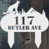 Metal Custom Address Sign Staked With Cougar Setting Atop - Image 6