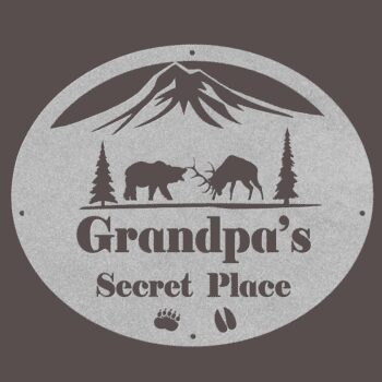 Custom Metal Silhouette Signs - Bear verses Elk Battle Oval Wall Sign - Image 6