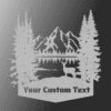 Custom Text Metal Sign With Deer, Trees, Mountain, Open Top Emblem - Image 5