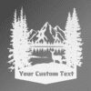 Custom Text Metal Sign With Deer, Trees, Mountain, Open Top Emblem - Image 6
