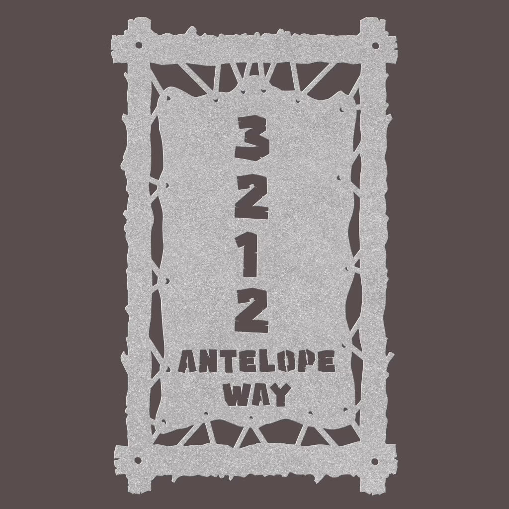 Metal Home Address Signs - Vertical Stretched Hide - Image 7