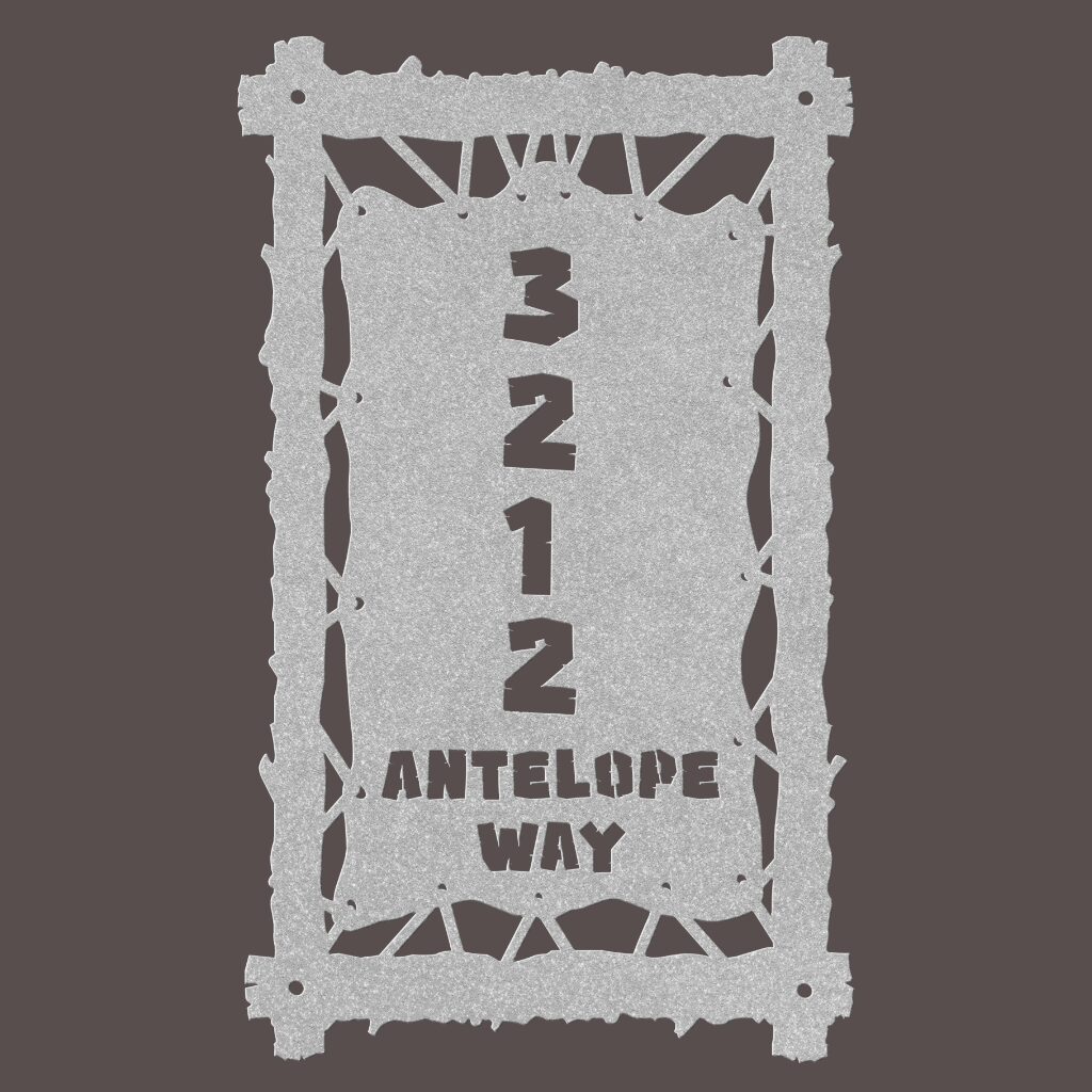 Vertical_Hide_address_sign_silver-1024px Metal Home Address Signs - Vertical Stretched Hide - Image 7