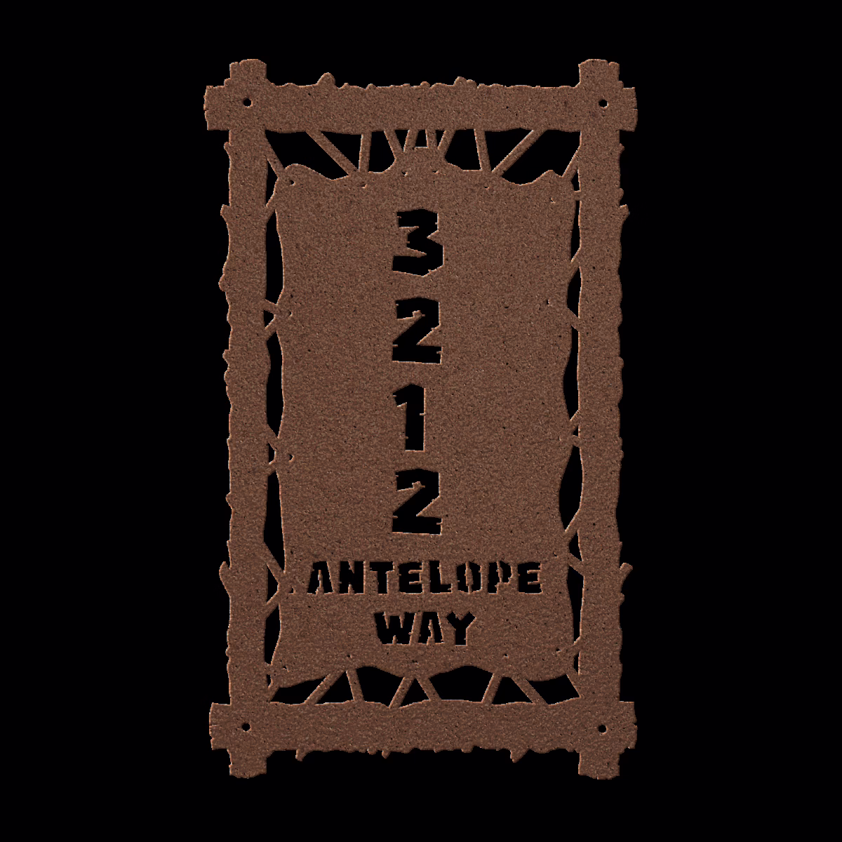 Metal Home Address Signs - Vertical Stretched Hide - Image 4