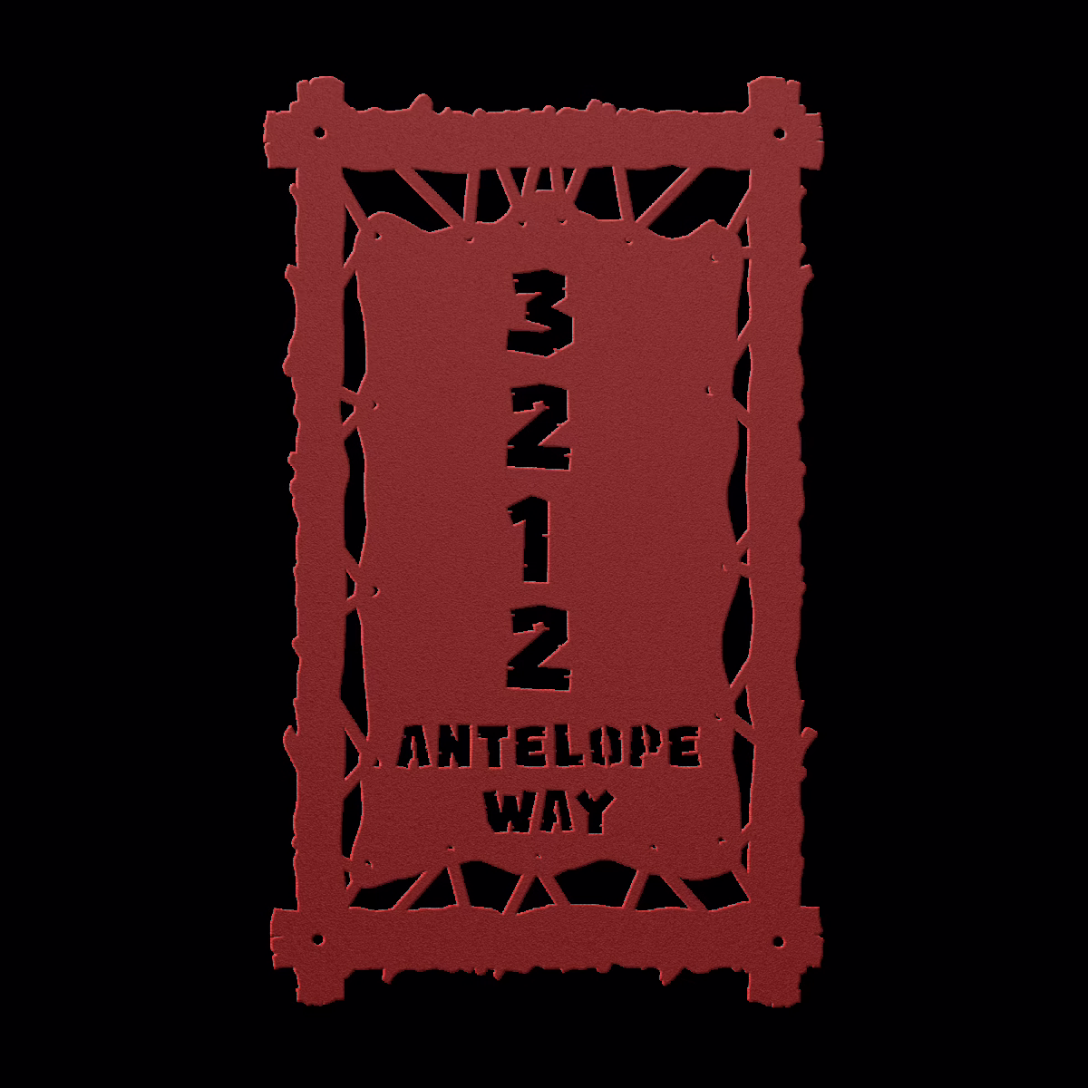 Metal Home Address Signs - Vertical Stretched Hide - Image 5