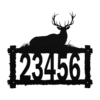 Custom metal address sign with bedded elk on top