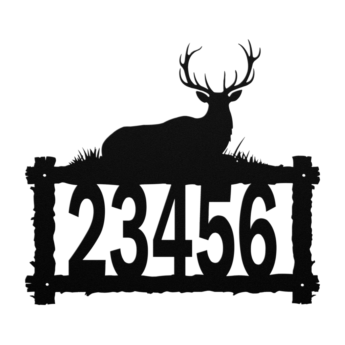 Custom_Metal_Address_Sign_-_Log_Frame_Be_Black_Transparent_Mockup-thumb.750×750-6.png Custom metal address sign with bedded elk on top