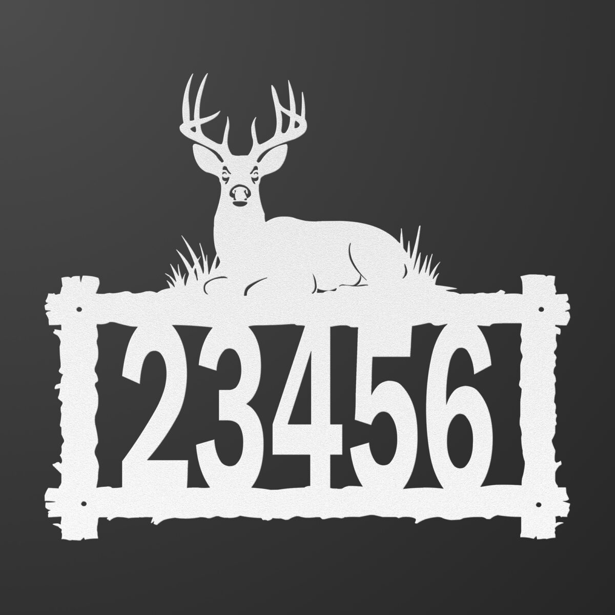 Log_Address_Sign_With_Bedded_Buck_Top_White_Gradient_Mockup Metal Address Sign Log Frame With Bedded Buck Top - Image 4
