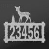 Custom address metal sign with a fawn top