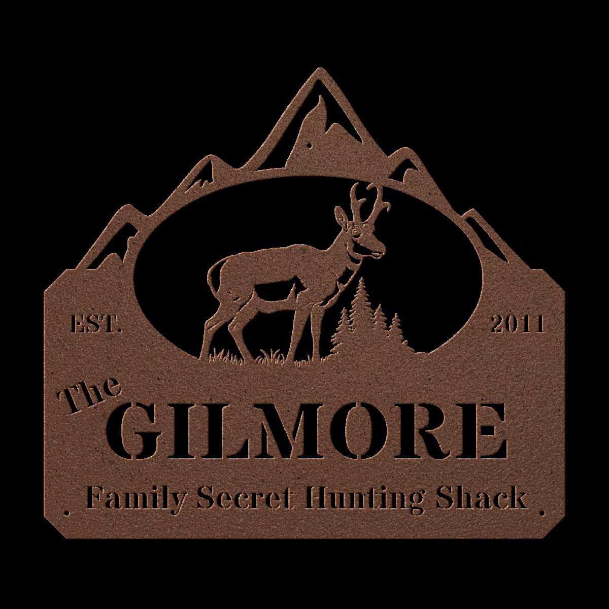 Charming Custom Hanging Metal Sign-Oval With Antelope - Image 3
