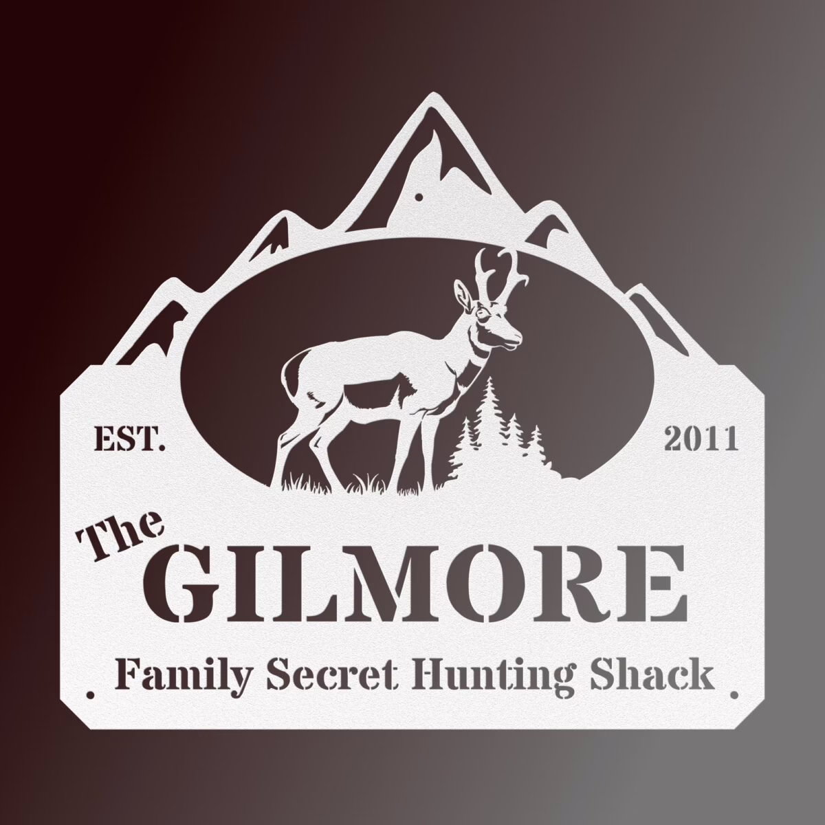 Charming Custom Hanging Metal Sign-Oval With Antelope - Image 6