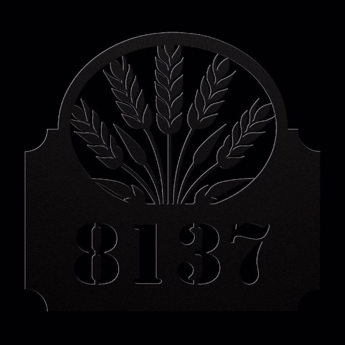 Oval_Top_Customize_Sign_Black_Transparent_Mockup-thumb.750x750-5-png.avif Farming metal address sign with wheat