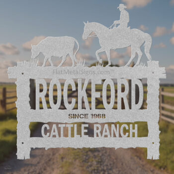 Metal Wall Sign Rustic Frame Cowboying - Image 4