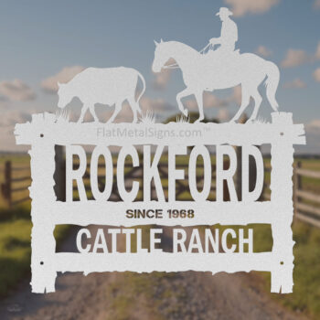 Metal Wall Sign Rustic Frame Cowboying - Image 5