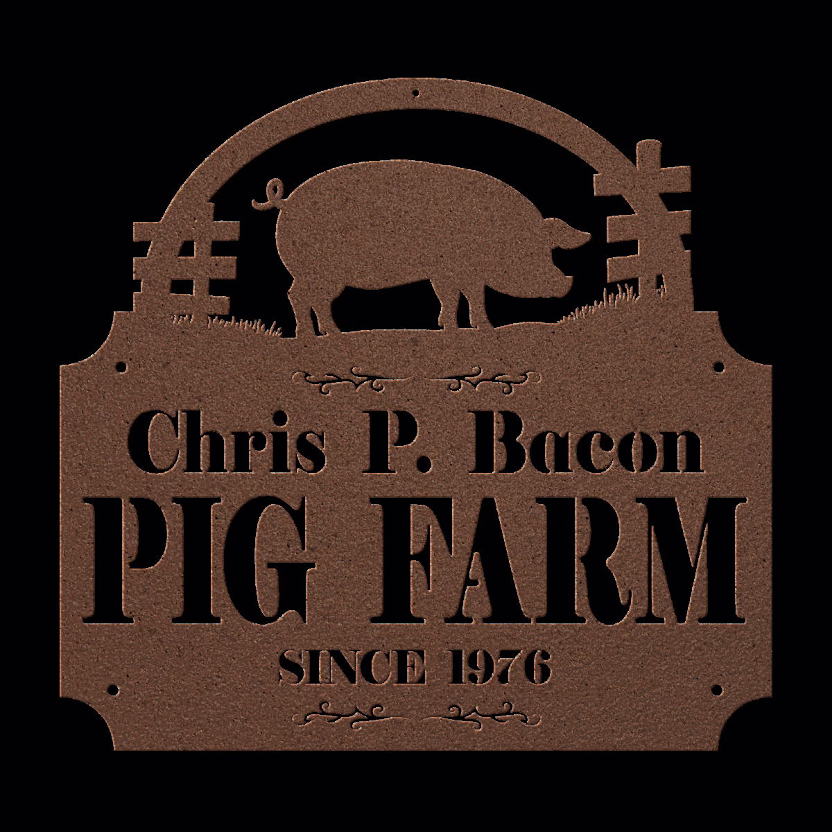 Pig metal sign