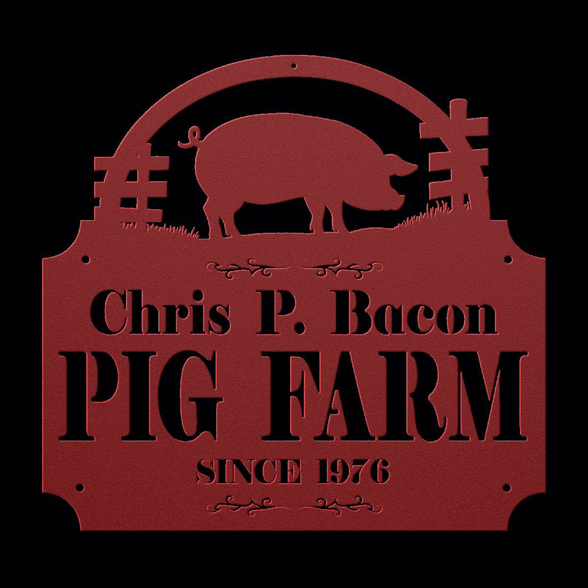 Customize metal pig sign