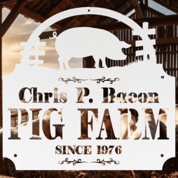 Pig metal sign