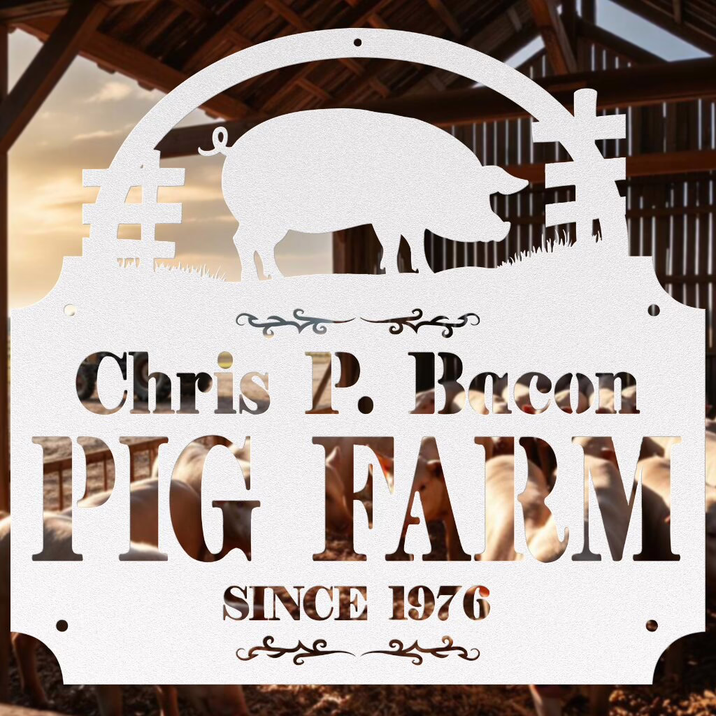 Pig metal sign