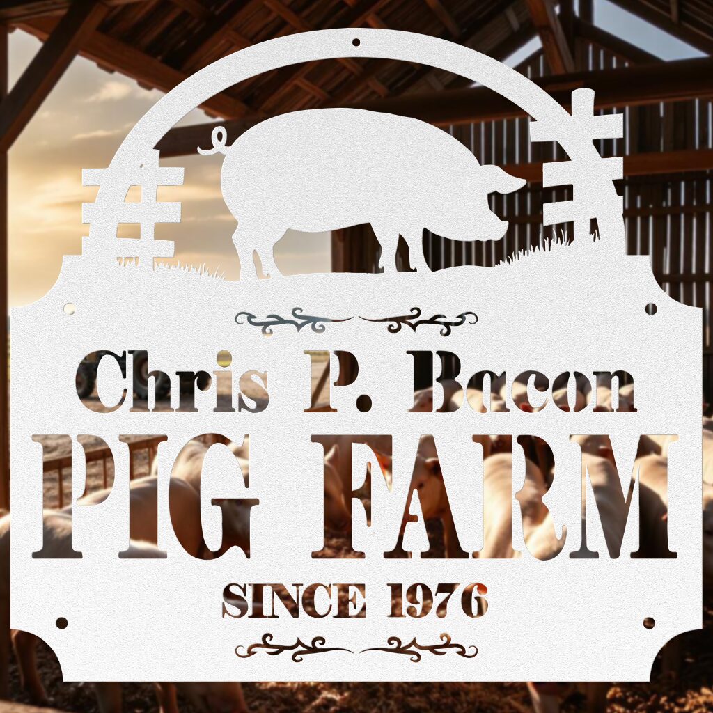 metal-pig-sign-white Pig metal sign