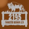 Custom Bison Metal Wall Address Sign - Image 5