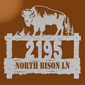 Custom Bison Metal Wall Address Sign - Image 5