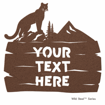 Cougar Metal Sign – Rustic Log Frame Wall Art or Yard Decor | Wild Steel Series - Image 5
