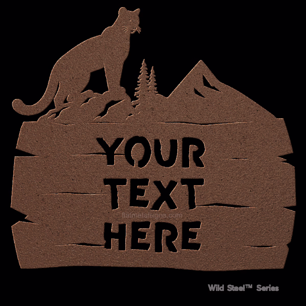 Cougar Metal Sign – Rustic Log Frame Wall Art or Yard Decor | Wild Steel Series - Image 5
