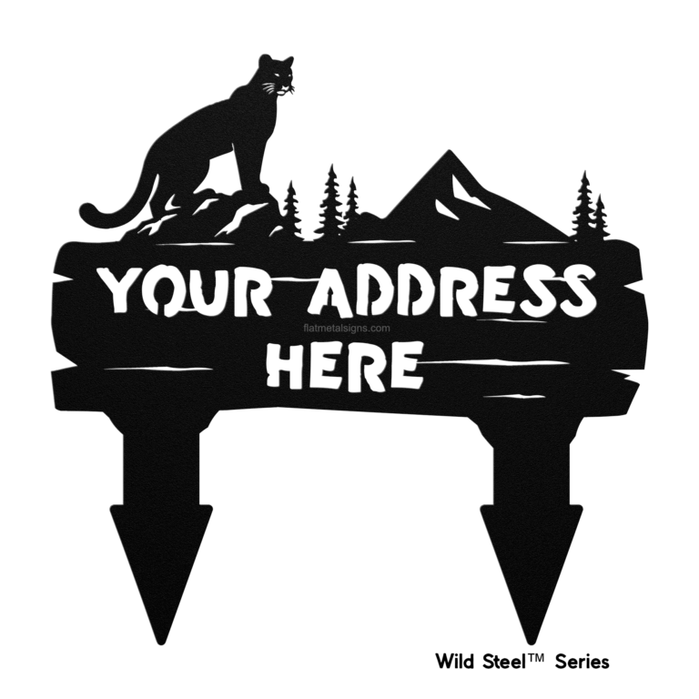 Rustic Cougar Yard Sign for your home or cabin.