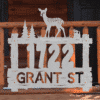 Custom Fawn Metal Address Sign - Log Frame - Chipmunk - Wild Steel Series - Image 6