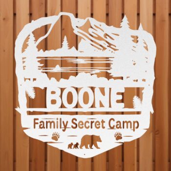 Rustic Bear Metal Cabin Sign – Mama Bear with Cubs Design - Image 5