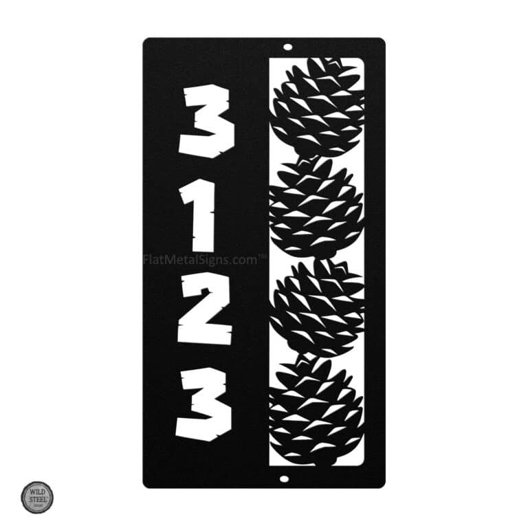 Pinecone Address Sign-Vertical
