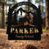 Arched Welcome Moose Sign personalized with family name