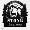Arched Buck Welcome Sign
