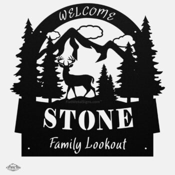 Arched Buck Welcome Sign