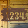 metal wolf address sign with paw print cutouts