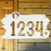 rustic wolf house number plaque cabin décor