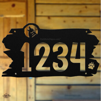 rustic wolf address sign custom numbers