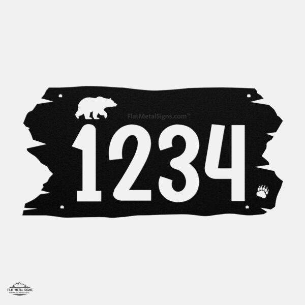 Rustic bear address sign.