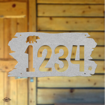 rustic bear address sign custom numbers