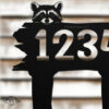 rustic yard address sign closeup