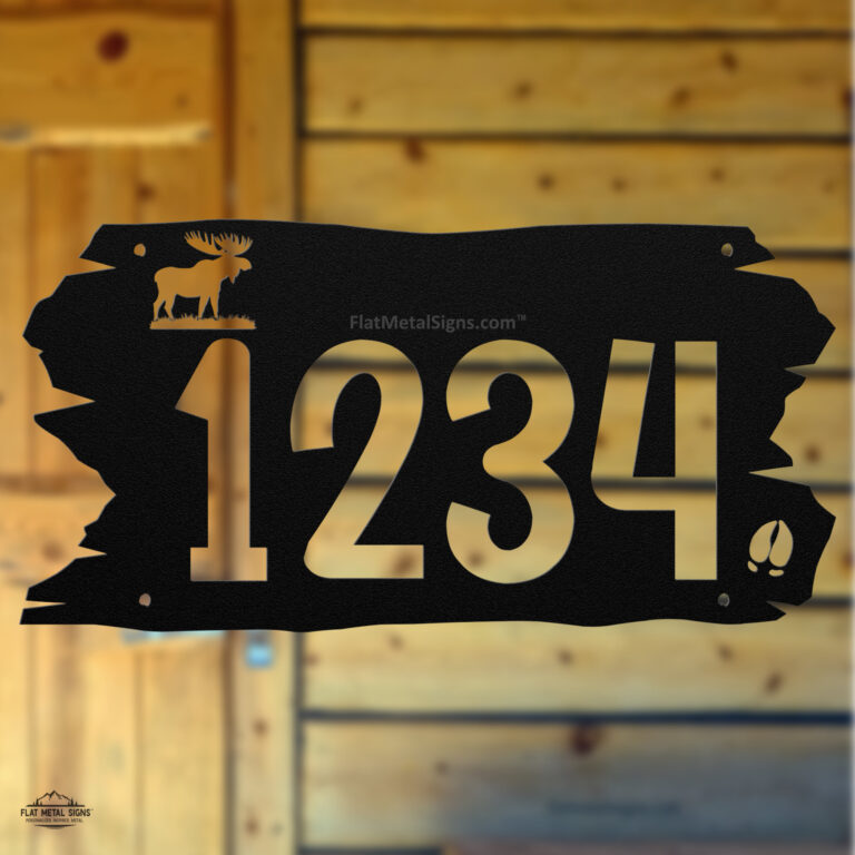 Rustic Moose Custom Address Sign