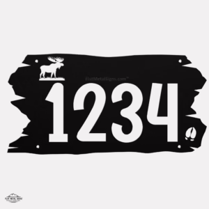 rustic moose address sign