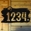 Our black rustic elk address sign customized for your address