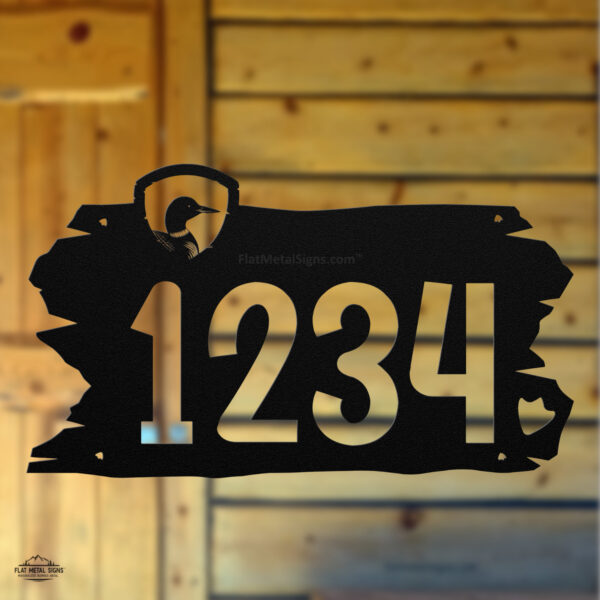 Custom loon metal yard sign with numbers