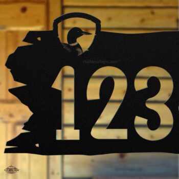 Loon Rustic Address Sign – Custom Metal House Number Plaque for Cabins & Lake Homes - Image 3