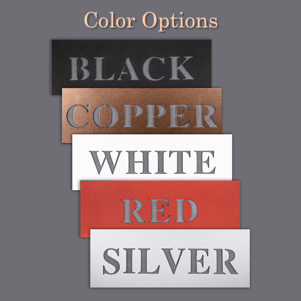 Five powder coated colors to choose from