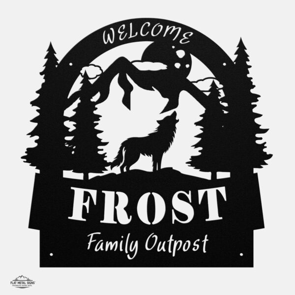 Rustic Wolf Welcome Sign